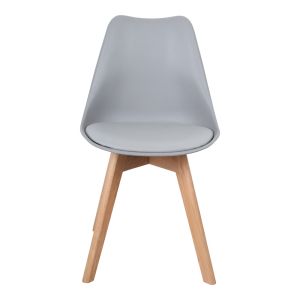 Gaston chair Pp-pu color light gray - natural leg 58x47x85cm