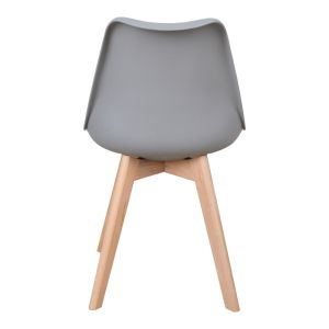 Gaston chair Pp-pu color light gray - natural leg 58x47x85cm