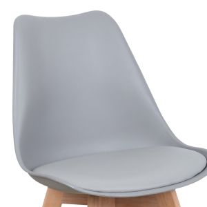 Gaston chair Pp-pu color light gray - natural leg 58x47x85cm