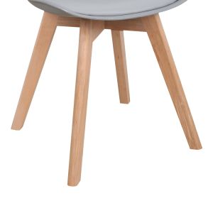 Gaston chair Pp-pu color light gray - natural leg 58x47x85cm
