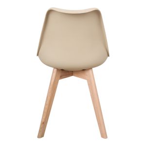 Gaston chair Pp-pu taupe color - natural leg 58x47x85cm