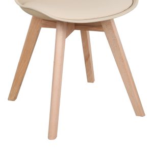 Gaston chair Pp-pu taupe color - natural leg 58x47x85cm