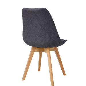 Gaston chair anthracite fabric and natural wood legs 56.5x43x83.5cm
