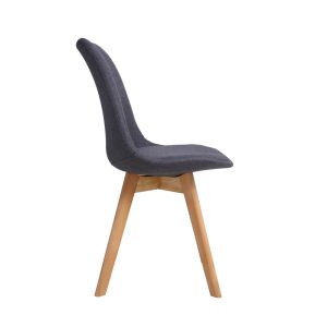 Gaston chair anthracite fabric and natural wood legs 56.5x43x83.5cm