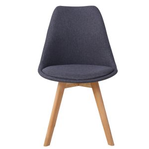 Gaston chair anthracite fabric and natural wood legs 56.5x43x83.5cm