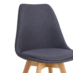 Gaston chair anthracite fabric and natural wood legs 56.5x43x83.5cm