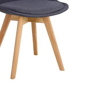 Gaston chair anthracite fabric and natural wood legs 56.5x43x83.5cm