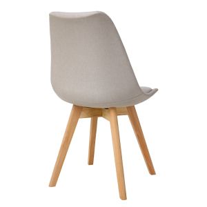 Gaston chair beige fabric and natural wood legs 56.5x43x83.5cm