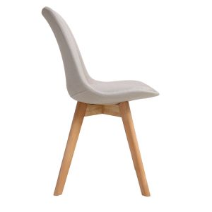 Gaston chair beige fabric and natural wood legs 56.5x43x83.5cm