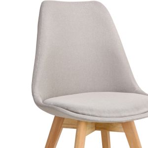 Gaston chair beige fabric and natural wood legs 56.5x43x83.5cm