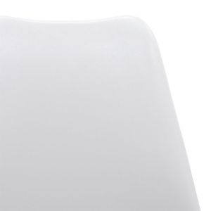 Gaston chair, plastic / Pu leather, white - natural legs, 53.5x48.5x83cm