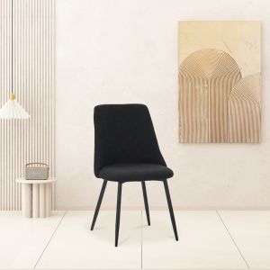 Giselle chair, black boucle fabric, 51x52x82cm