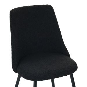 Giselle chair, black boucle fabric, 51x52x82cm