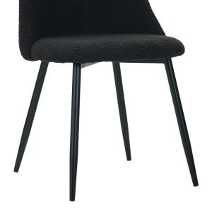 Giselle chair, black boucle fabric, 51x52x82cm
