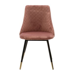 Giselle chair with rose ash damask and black legs