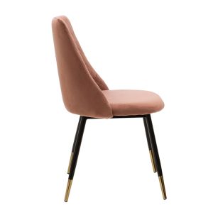 Giselle chair with rose ash damask and black legs