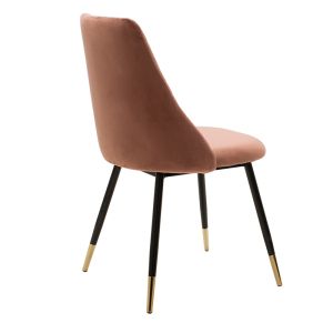 Giselle chair with rose ash damask and black legs