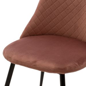 Giselle chair with rose ash damask and black legs