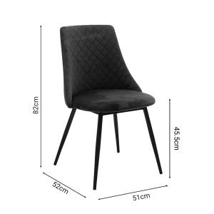 Giselle chair black velvet black legs