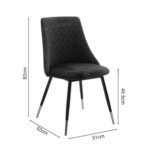 Giselle chair black velvet black legs with gold accents