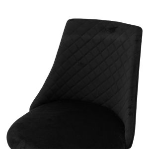 Giselle chair black velvet black legs with gold accents