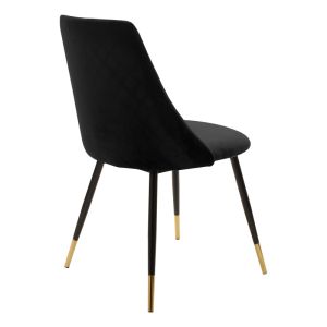Giselle chair black velvet black legs with gold accents