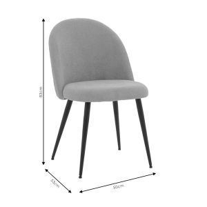 Стол Graceful букле Fabric Light Gray-leg Black