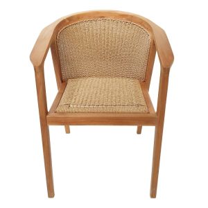 Granny chair, teak wood and synthetic rope in natural color 60x60x82cm