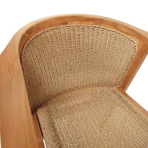 Granny chair, teak wood and synthetic rope in natural color 60x60x82cm