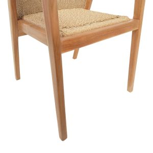 Granny chair, teak wood and synthetic rope in natural color 60x60x82cm