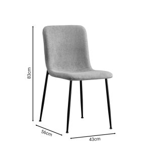 Gratify chair gray bouclé with black metal legs 43x56x83cm