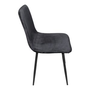 GRATO CHAIR BLACK FABRIC-BLACK METAL LEG 45.5X53.5X88.5CM