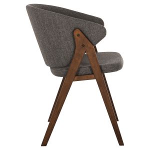 Chair Hanna Hm9746,02 made of rubber wood, walnut color, with gray fabric 55x60x84hcm
