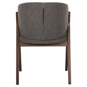 Chair Hanna Hm9746,02 made of rubber wood, walnut color, with gray fabric 55x60x84hcm