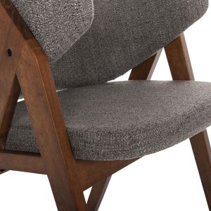 Chair Hanna Hm9746,02 made of rubber wood, walnut color, with gray fabric 55x60x84hcm