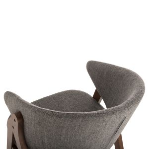 Chair Hanna Hm9746,02 made of rubber wood, walnut color, with gray fabric 55x60x84hcm