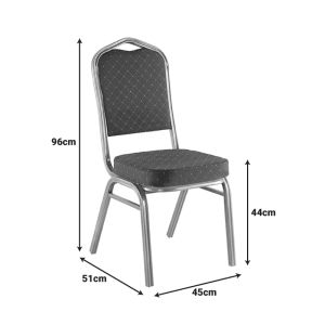 Hilton chair, fabric, red-metallic gold, 45x51x96cm