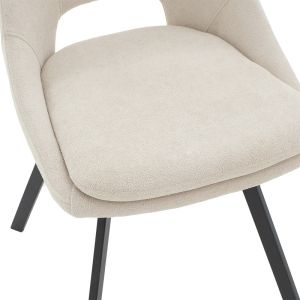 Initiate chair in cream boucle with black legs