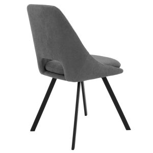 Initiate bouclé chair in dark gray color and black metal legs 48x57x85cm