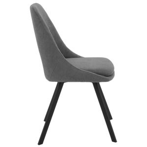 Initiate bouclé chair in dark gray color and black metal legs 48x57x85cm
