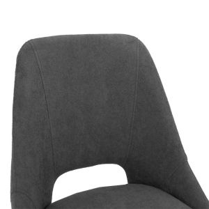 Initiate bouclé chair in dark gray color and black metal legs 48x57x85cm