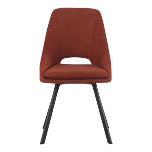 Chair Initiate fabric terracotta-black metal leg 48x57x85cm