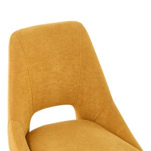 Стол Initiate плюшено мече плат горчица жълто-черен метален крак 48x57x85см