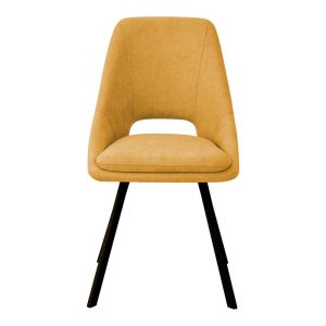 Стол Initiate плюшено мече плат горчица жълто-черен метален крак 48x57x85см