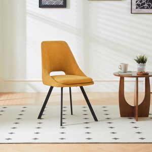 Стол Initiate плюшено мече плат горчица жълто-черен метален крак 48x57x85см