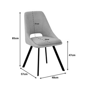 Initiate chair with fabric, green-black metal leg, 48x57x85cm