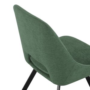 Initiate chair with fabric, green-black metal leg, 48x57x85cm