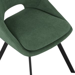 Initiate chair with fabric, green-black metal leg, 48x57x85cm