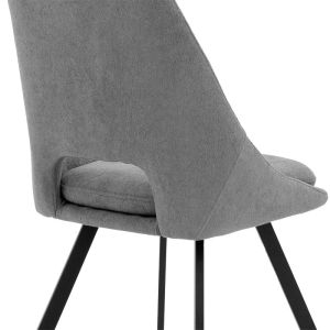 Initiate chair, grey boucle with black metal legs, 48x57x85cm