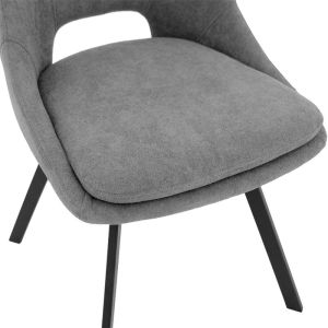 Initiate chair, grey boucle with black metal legs, 48x57x85cm